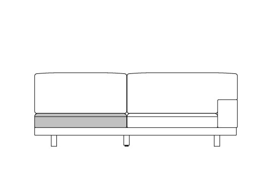 ワンアーム 2 シーター 178用 座クッション中材（単品）