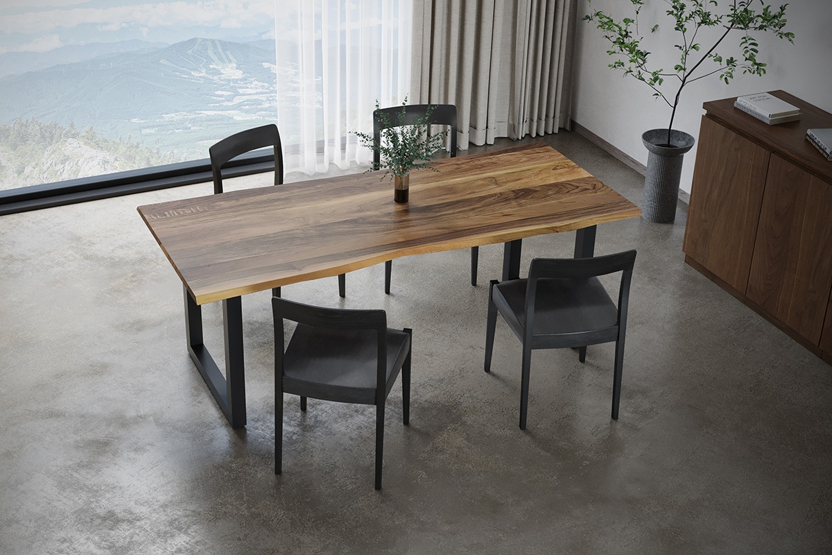 WILDWOOD LIVE EDGE DINING TABLE W 160cm × D 90~80cm