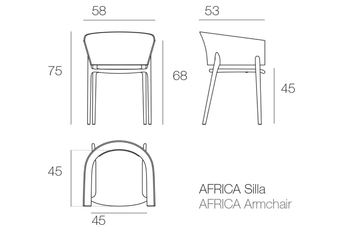 VONDOM | AFRICA DINING ARM CHAIR 65005