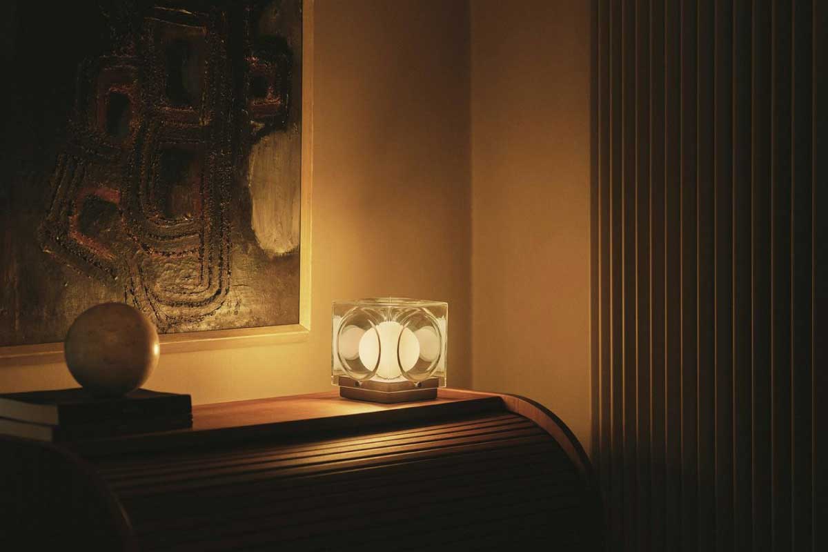 LEE BROOM | CHANT PORTABLE LAMP CLEAR & SILVER