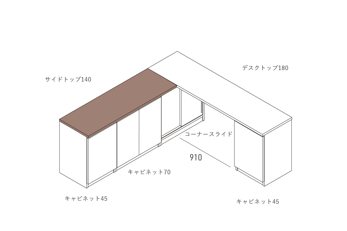 NOTE SIDE DESK TOP W140cm × D46cm