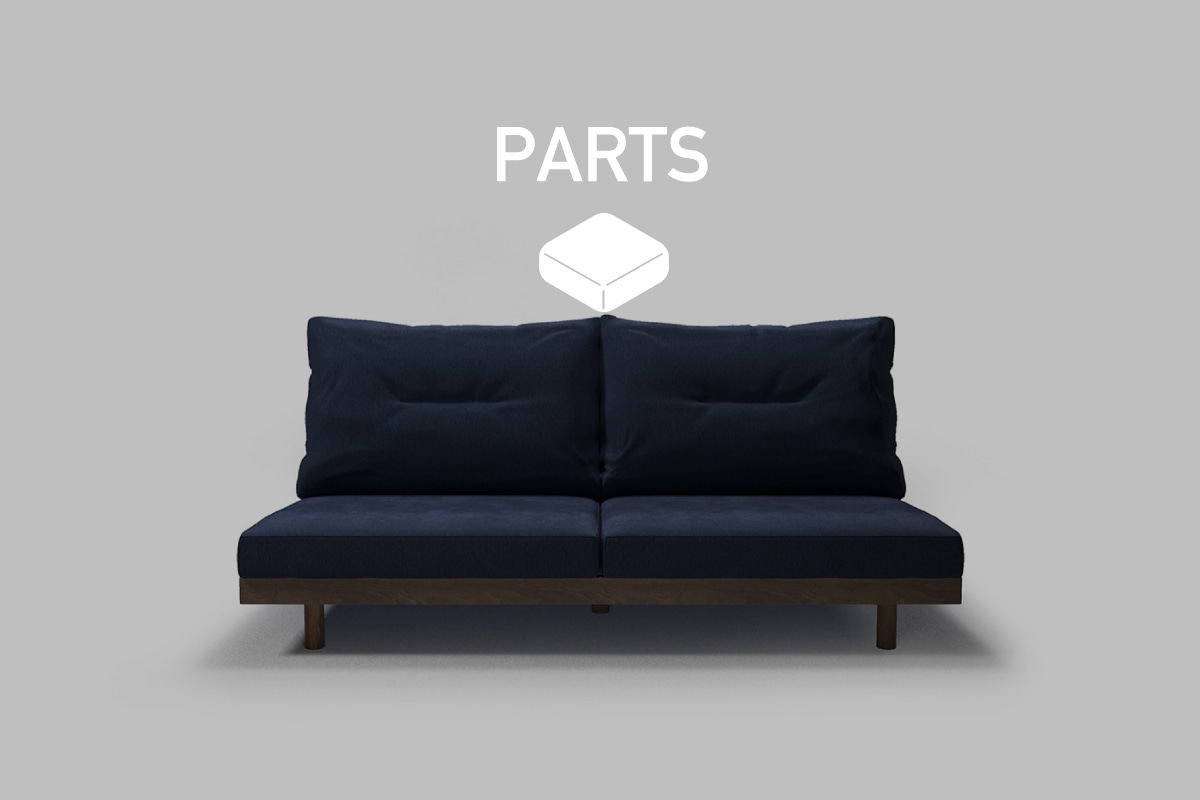 DANISH GRANDE SOFA PARTS 3シーター180 座クッション中材（片側単品）