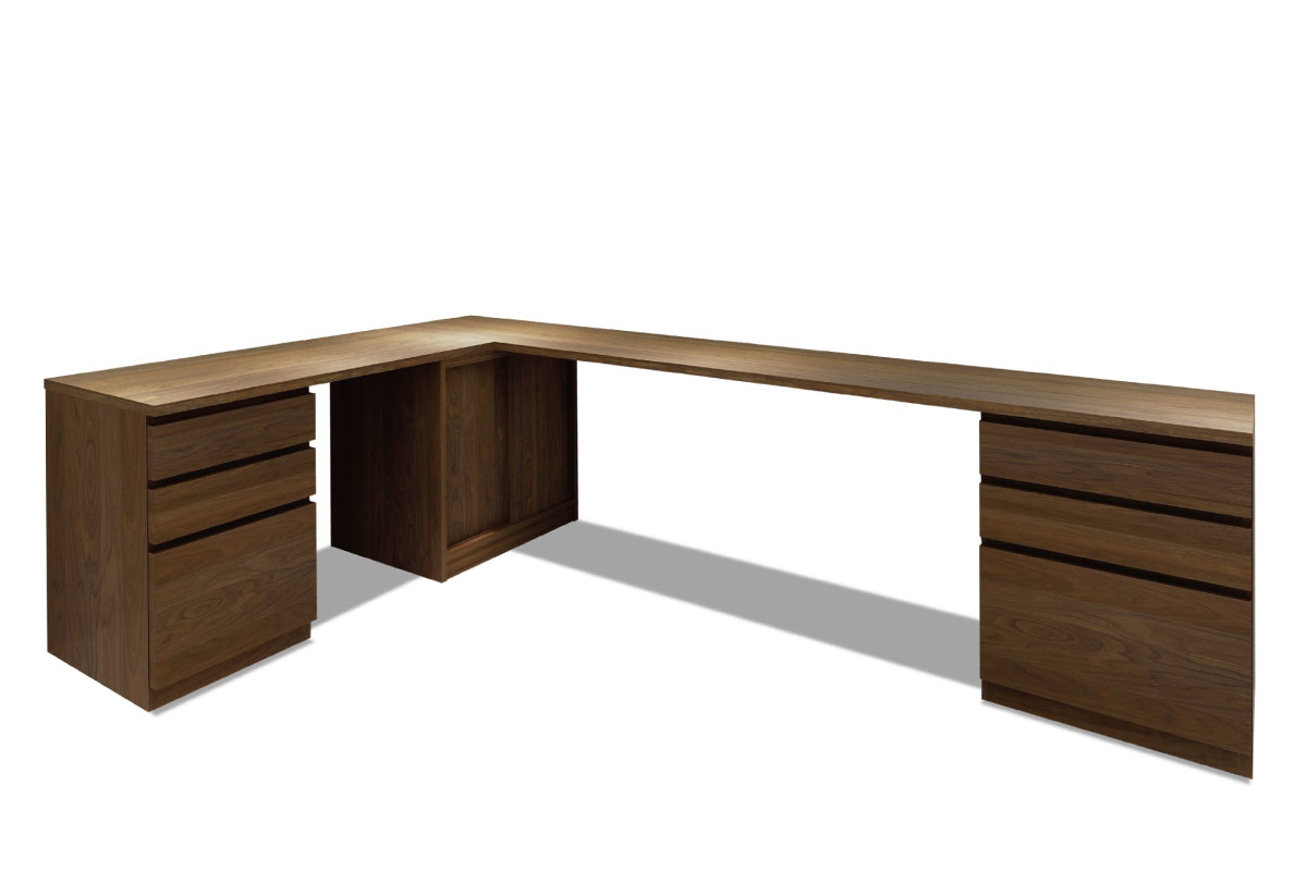 NOTE SYSTEM DESK SET 天板220+サイドトップ115.2+ドロワーズ45+ドロワーズ45+コーナースライド